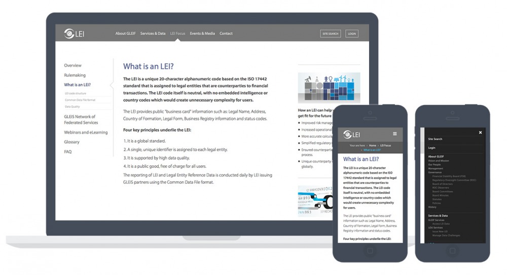 Screenshots einer Website mit Off Canvas-Navigation